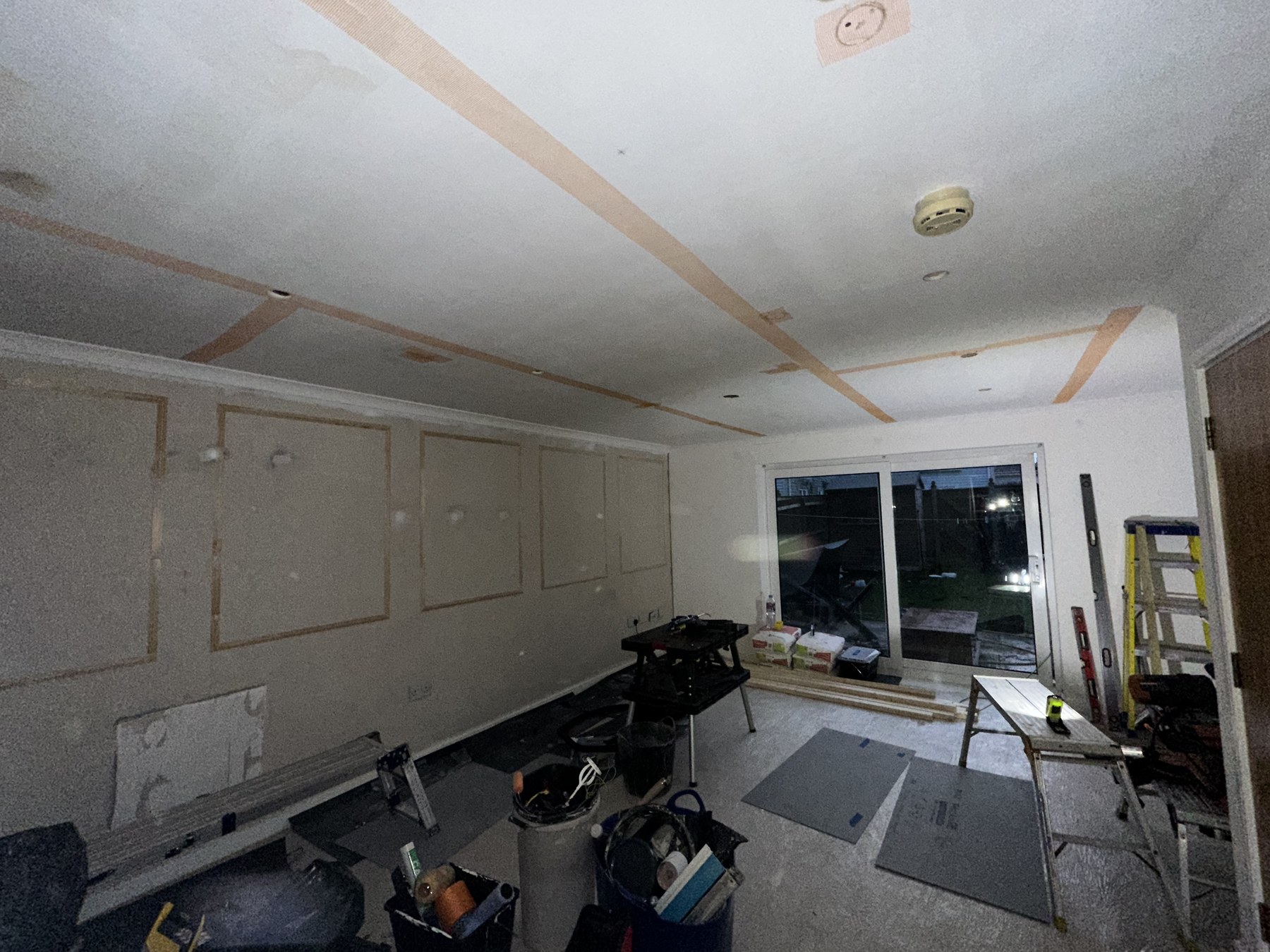 Media wall build in progress