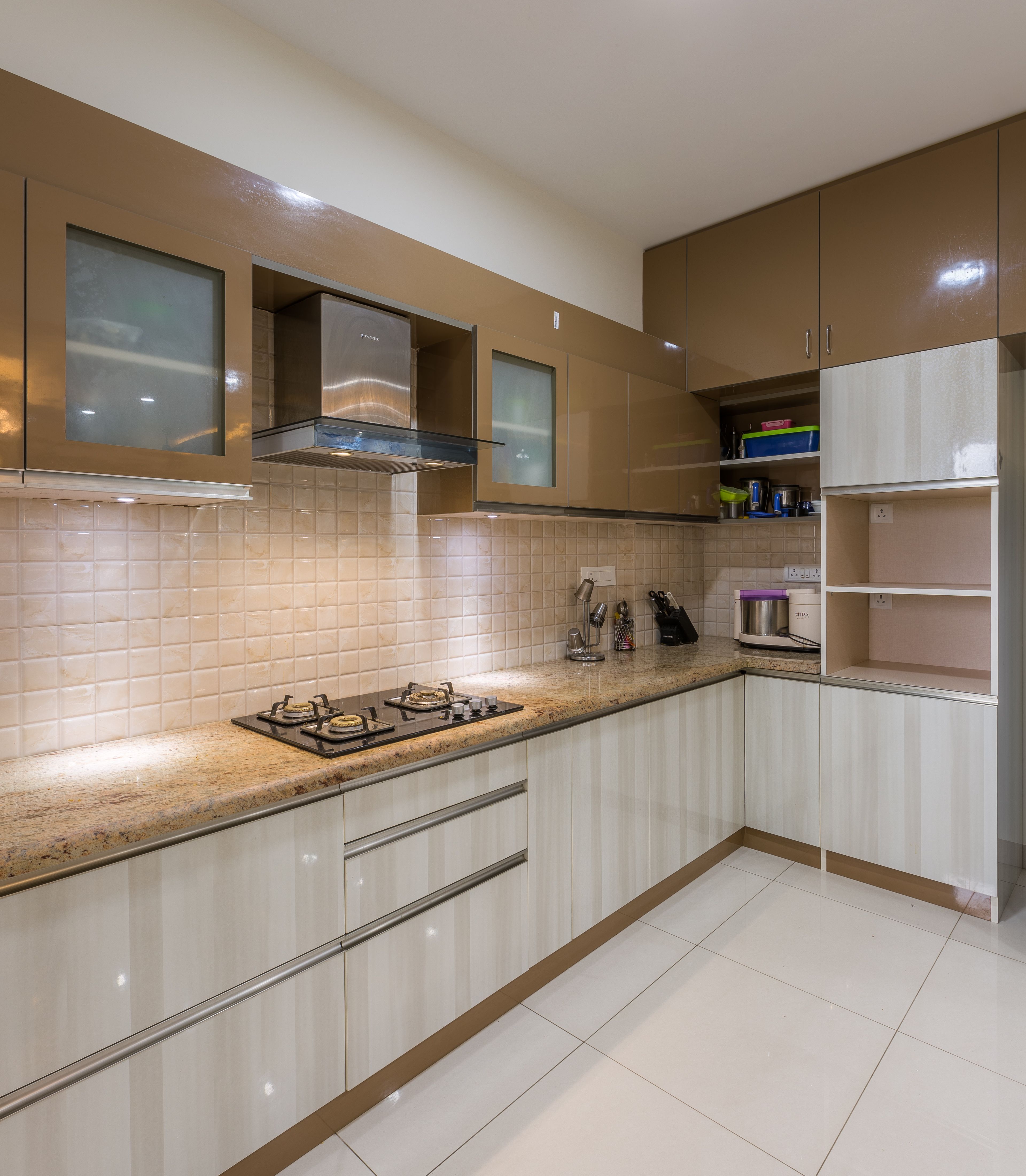 Modern fitted kitchen installation