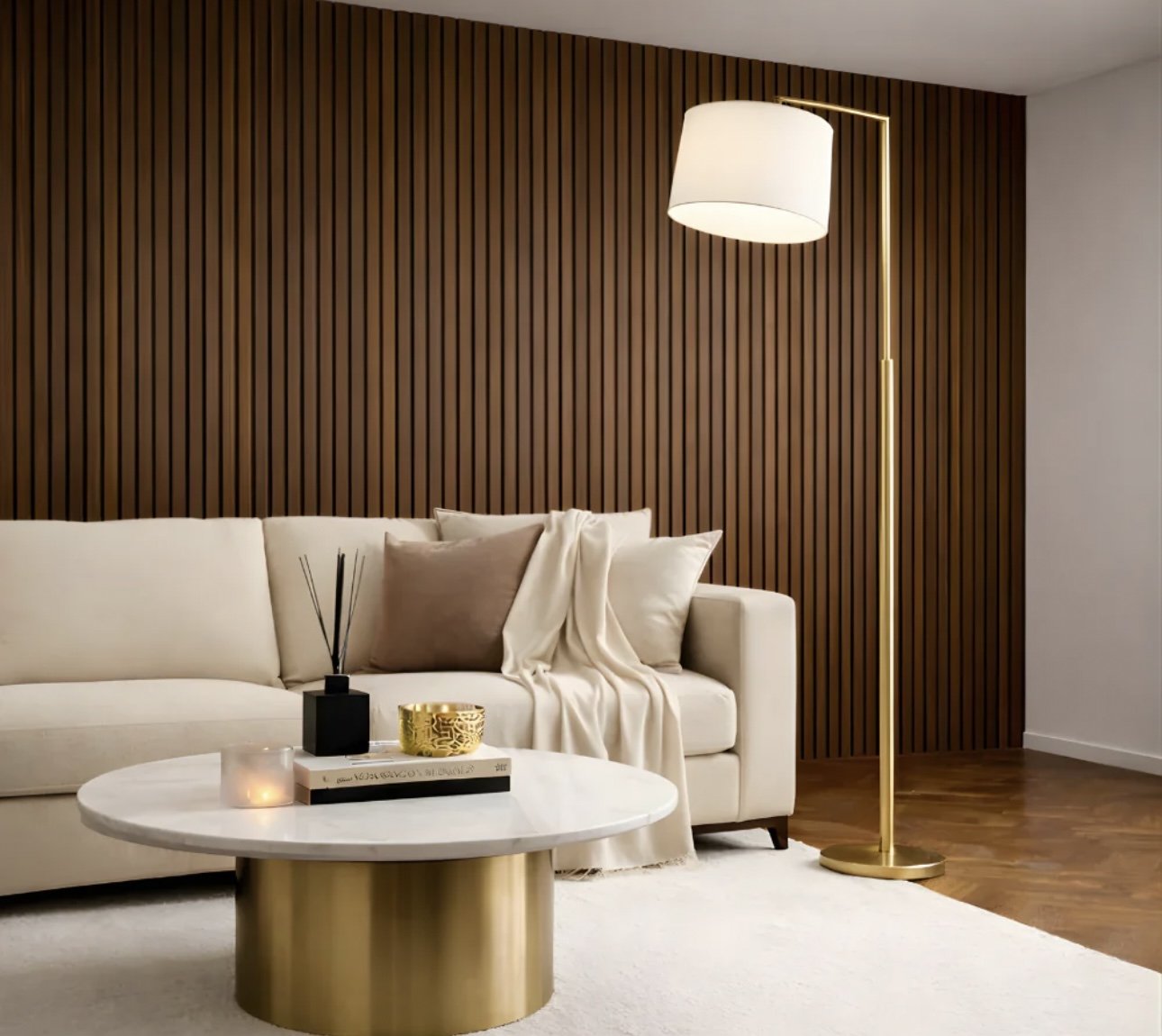 Walnut acoustic slat wall in Kent